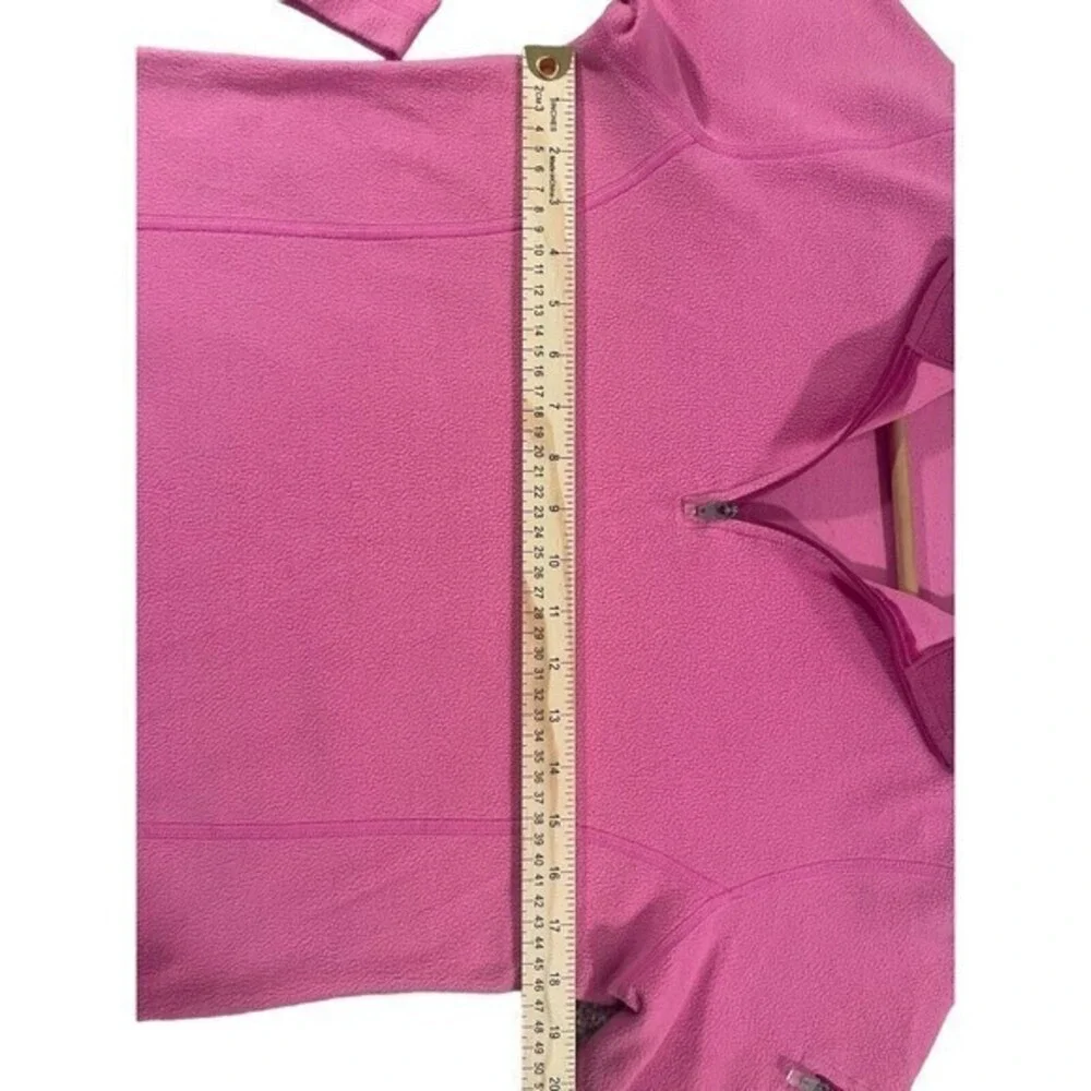 LL BEAN Light fleece zip neck sweater Pullover Light And Dark Pink Girls L 14-16
